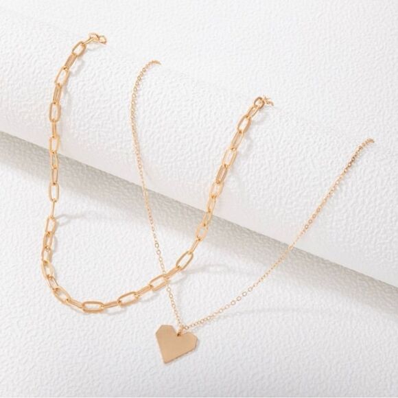 Simple Fashion Heart Shape Multilayer Necklace - Picture 1 of 6